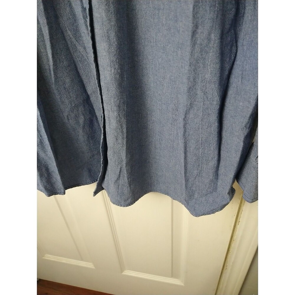 Woman Within 18/20 Blue Button Shirt Casual Denim Look LS - Picture 3 of 8